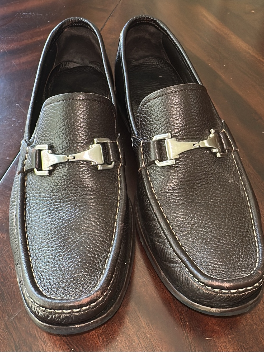 Allen Edmonds Firenze MOCCASIN BROWN Leather Horsebit Loafers-ITALY (shoe26-2)